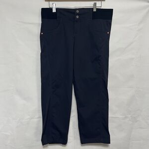 Title Nine Womens Navy Color Performance Stretch Crop Pants Size 10